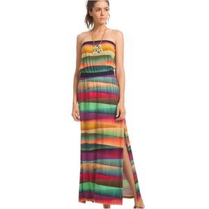 Trina Turk Rainbow Desert Strapless Maxi Dress EUC